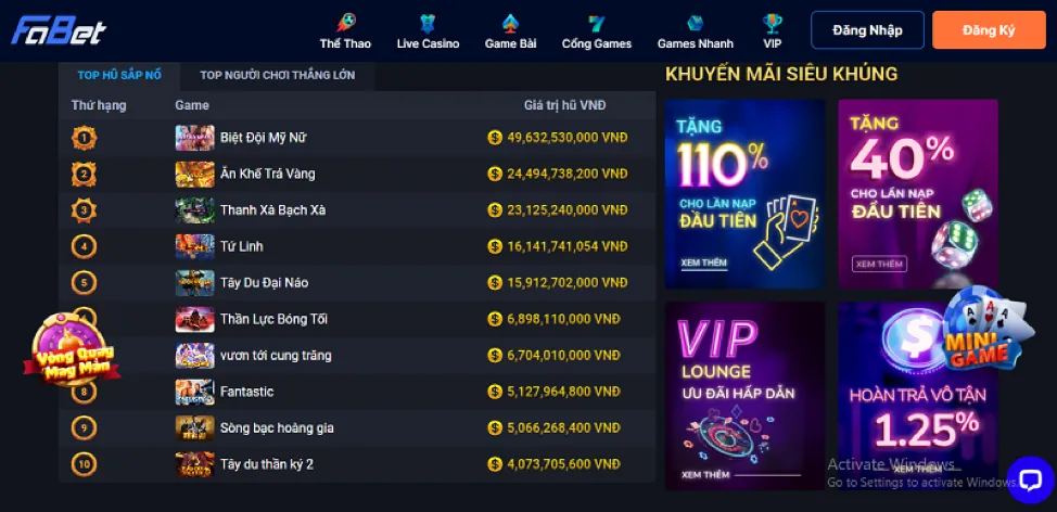 Các Cấp Độ VIP tại tải kkwin10